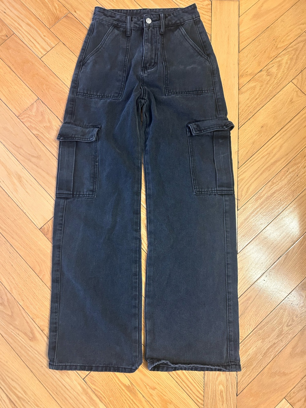 🌹5 for $50🌹Washed Black High Rise Cargo Jeans